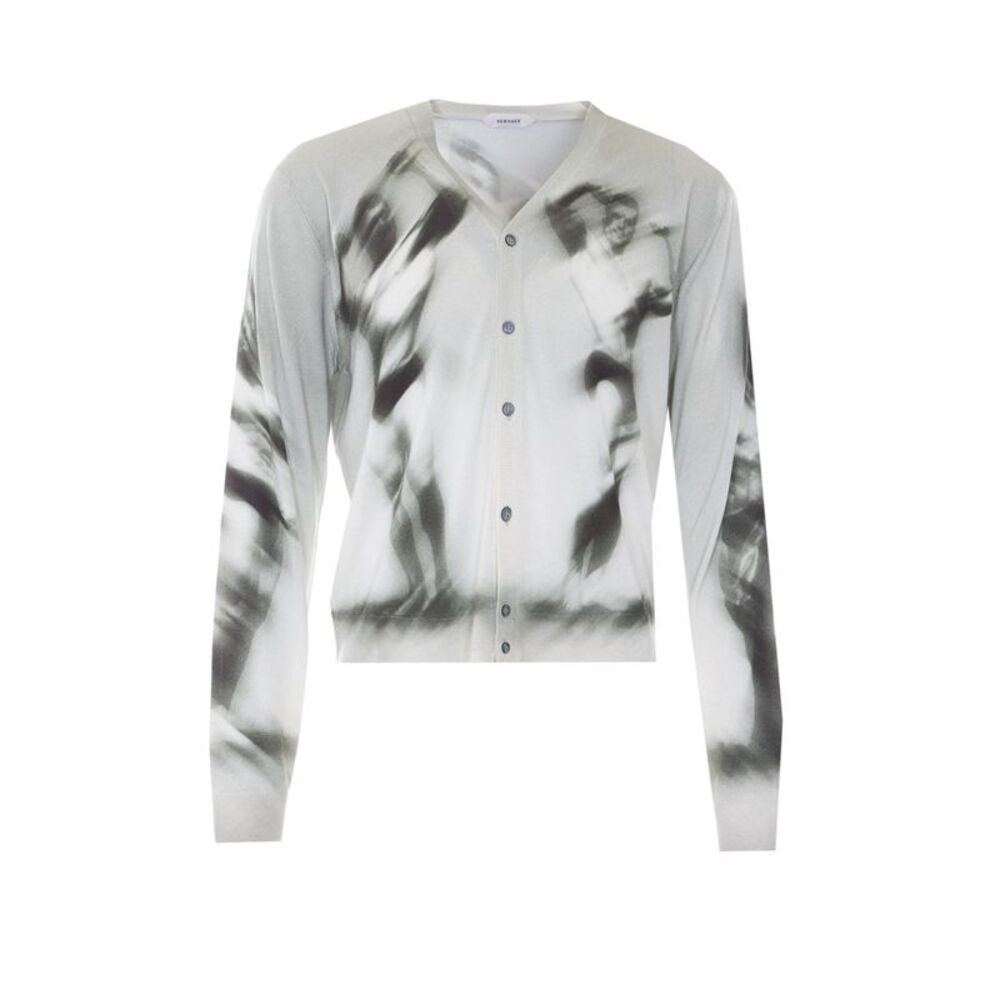 Versace Men The Flex Print Silk Cardigan